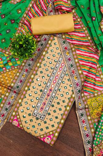 multicolor printed muslin cotton unstitched dress material 
