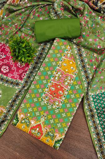 multicolor printed muslin cotton unstitched dress material 