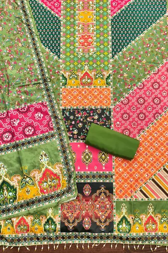 multicolor printed muslin cotton unstitched dress material 