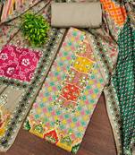multicolor printed muslin cotton unstitched dress material 