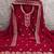 maroon embroidered vichitra cotton unstitched dress material 