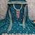 Teal blue embroidered vichitra cotton unstitched dress material