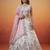 Women's White and Pink Organza Swarovski stones Embroidered Lehenga Choli with Dupatta