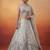 Women's Silver Organza Swarovski stones Embroidered Lehenga Choli with Dupatta