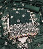 green embroidered georgette unstitched dress material 