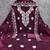 wine embroidered chanderi unstitched dress material 