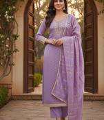 lavender weaved chanderi modal unstitched dress material 
