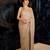 Champagne gold sequins embroidered party wear saree with matching blouse