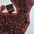 Black & red faux georgette floral sequins embroidered saree with mono silk blouse