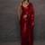 Red faux georgette heavy sequins embroidered party wear saree with embroidered blouse