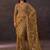Olive gold butterfly net heavy sequins embroidered saree with embroidered net blouse