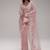 Baby pink butterfly net heavy sequins embroidered saree with embroidered net blouse