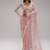 Baby pink butterfly net heavy sequins embroidered saree with embroidered net blouse