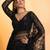 Black heavy butterfly net saree with 5mm sequins & multi thread embroidery work unstitched blouse