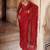 Red heavy butterfly net saree with 5mm sequins & multi thread embroidery work unstitched blouse