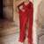 Red heavy butterfly net saree with 5mm sequins & multi thread embroidery work unstitched blouse