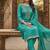 sea green weaved chanderi modal unstitched dress material 