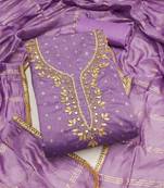 lavender weaved chanderi modal unstitched dress material 