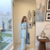 Sky blue embroidered kurti with farshi pant and dupatta set