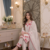 Party wear white colour floral thread embroidery kurti set with farshi pant