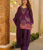 Festive wear thread work kurta with farshi pant & dupatta set