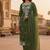 green embroidered roman silk pv chanderi unstitched dress material 