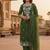 green embroidered roman silk pv chanderi unstitched dress material 