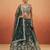 Women's Dark Green Tissue Beads with Embroidered Lehenga Choli with Dupatta