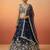 Women's Dark Blue Tissue Beads with Embroidered Lehenga Choli with Dupatta
