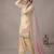 Women's yellow embroidered kurti with farshi pant and pink dupatta set