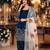 Party wear zari embroidered kurti with matching farshi pant set