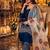 Party wear zari embroidered kurti with matching farshi pant set