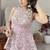 Pink Faux Georgette Embroidered Lehenga Set