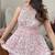 Pink Faux Georgette Embroidered Lehenga Set