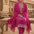magenta embroidered roman silk pv chanderi unstitched dress material 