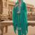 sea green embroidered roman silk pv chanderi unstitched dress material 