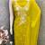 yellow embroidered roman silk pv chanderi unstitched dress material 