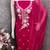 magenta embroidered roman silk pv chanderi unstitched dress material 