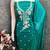 sea green embroidered roman silk pv chanderi unstitched dress material 