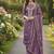 lavender embroidered roman silk pv chanderi unstitched dress material 