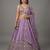 Women's Lavender Tissue Beads with Embroidered Lehenga Choli with Dupatta