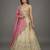 Women's Beige & Pink Tissue Beads with Embroidered Lehenga Choli with Dupatta