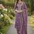 lavender embroidered roman silk pv chanderi unstitched dress material 