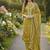 yellow embroidered roman silk pv chanderi unstitched dress material 