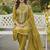 yellow embroidered roman silk pv chanderi unstitched dress material 