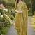 yellow embroidered roman silk pv chanderi unstitched dress material 