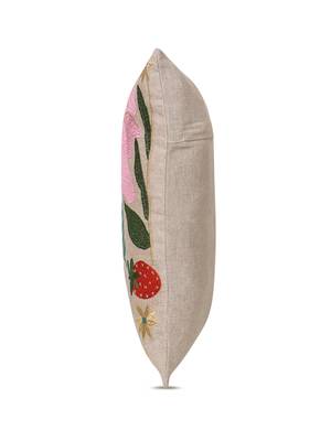 meadow threads beige cotton embroidered cushion cover (16"x16") 5