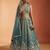 Women's Shade of Teal Tissue Moti with Embroidered Lehenga Choli with Dupatta
