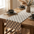 stave geometric cotton ivory table runner (6 seater)