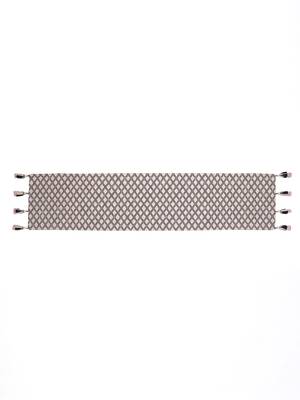 stave geometric cotton ivory table runner (6 seater) 3